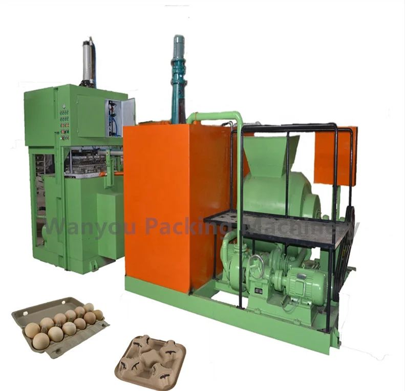 Đường dây sản xuất khay trứng bột giấy tự động với điều khiển PLC Thùng trứng Thùng làm trứng hộp / máy làm hộp
