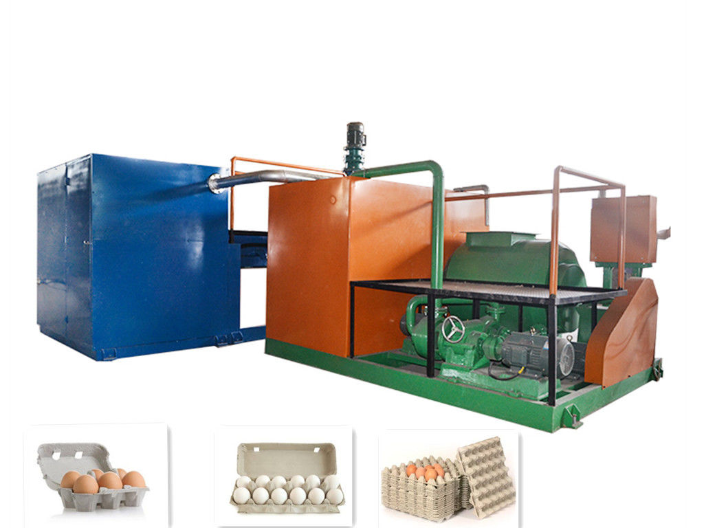 Máy làm khay đựng trứng bằng giấy quay tự động Máy ép bột giấy 2000 chiếc / giờ với khuôn nhôm