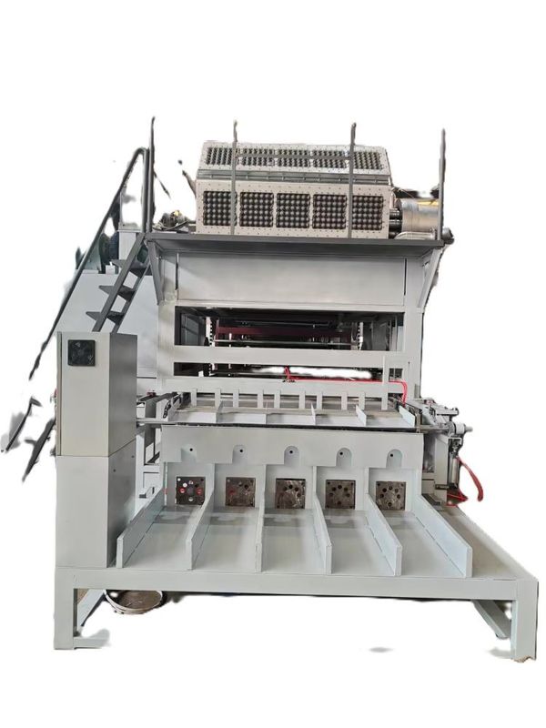 Máy đúc bột giấy hoàn toàn tự động Máy đúc đĩa trứng giấy Máy sản xuất dây chuyền PLC điều khiển Capacity lớn 5 * 8 Mold Rotary Forming