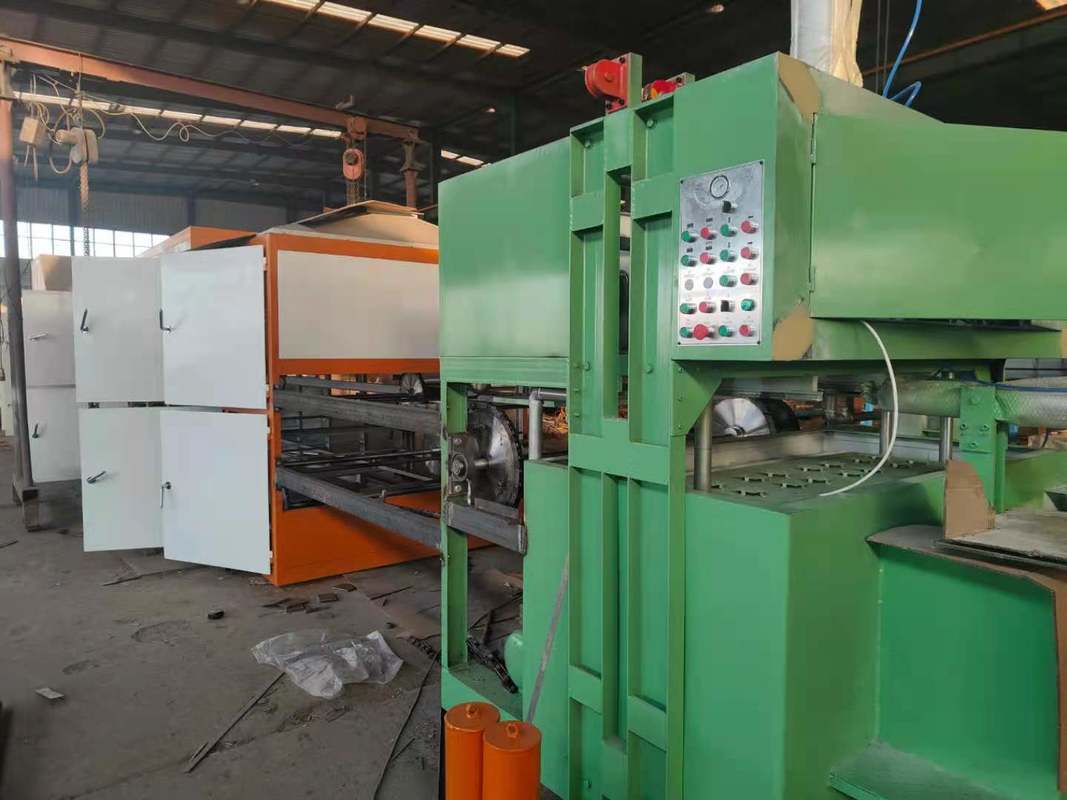 Máy làm thùng trứng giấy màu xanh lá cây với mức tiêu thụ năng lượng thấp Dây chuyền sản xuất khay trứng Máy làm khay trứng