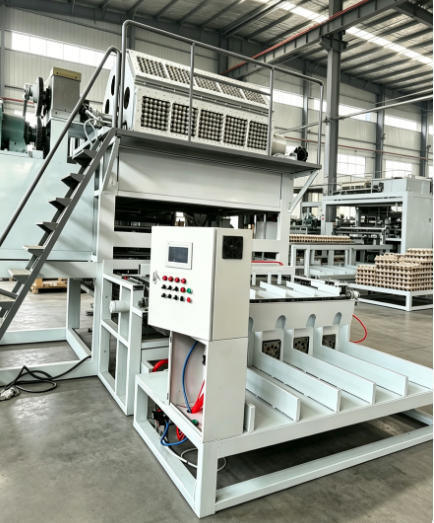 Rotary 3000- 5000pcs mỗi giờ giấy trứng khay dây chuyền sản xuất trứng khay máy với Pulping hoàn chỉnh hình thành khô và tự động xếp chồng hệ thống