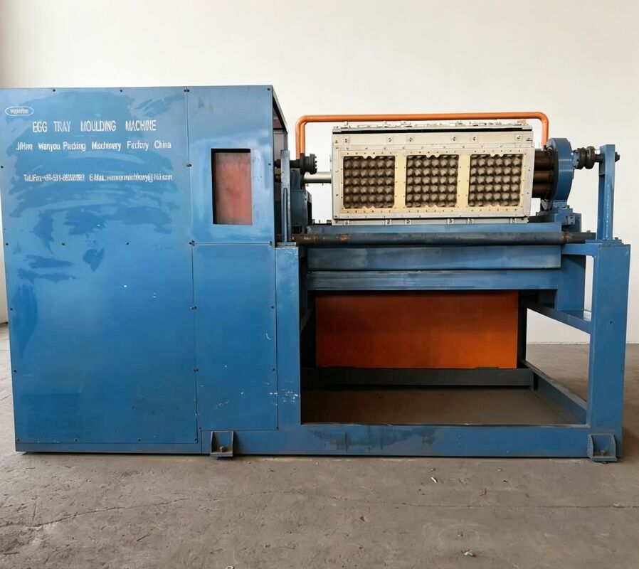 Máy chế tạo khay trứng giấy xoay 3 x 4 dây chuyền sản xuất khuôn nhỏ gọn và dễ vận hành sản xuất 2000 khay trứng mỗi giờ