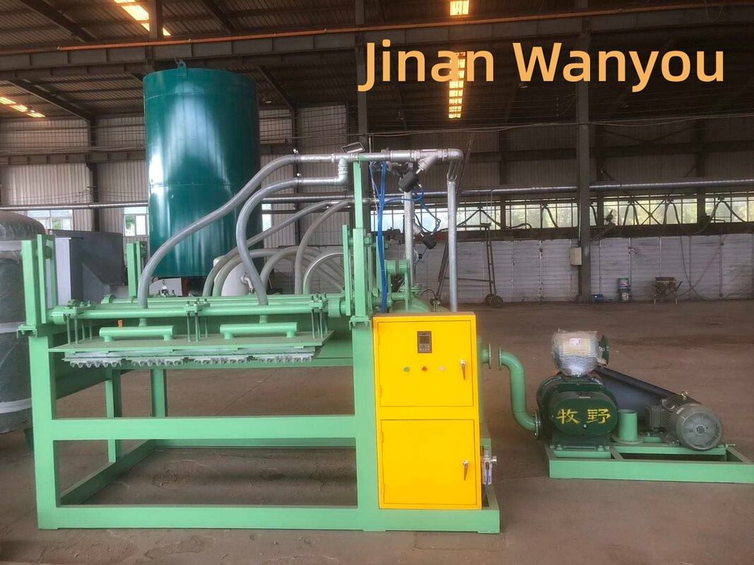 Máy chế tạo khay trứng giấy bán tự động với cấu trúc đơn giản và 1 theo 4 khuôn để sản xuất 1500 miếng mỗi giờ