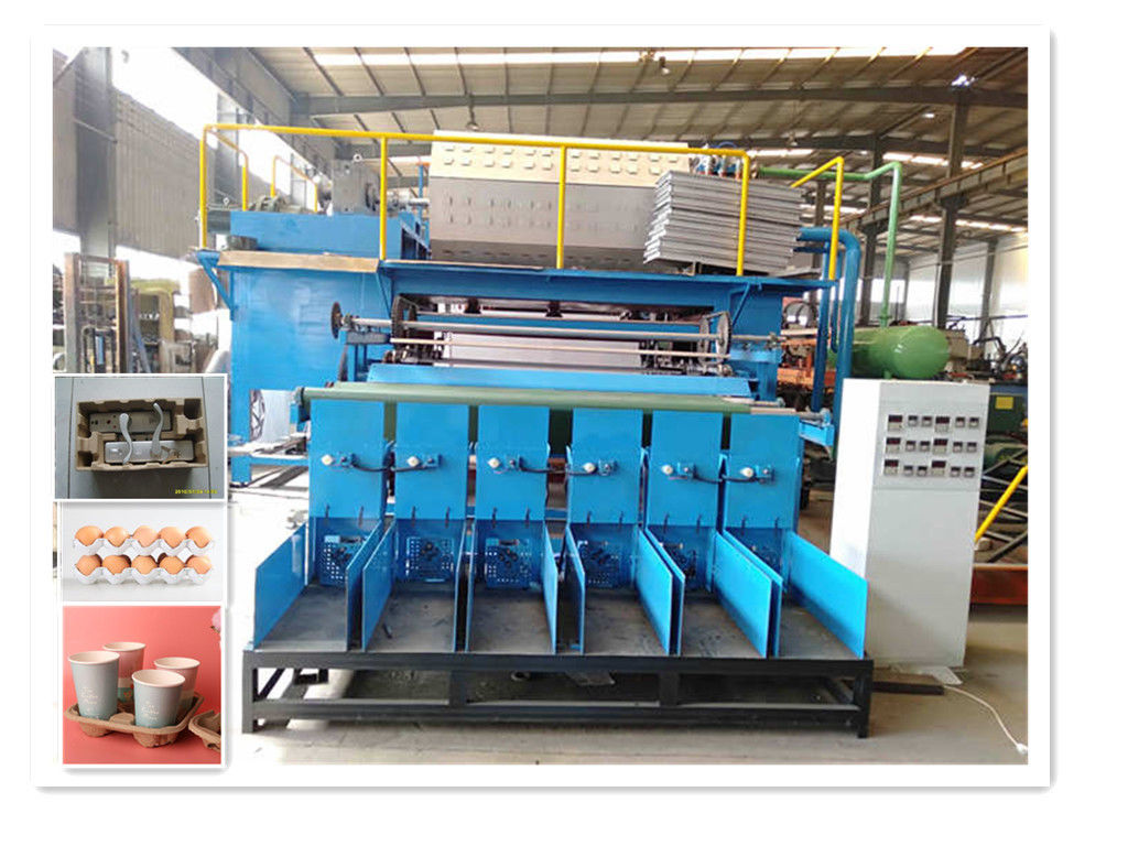 Pulp Molding 6 * 8 khuôn 5000-6000pcs / giờ Máy chế tạo khay trứng tự động